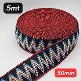 5 Meters Waistband Elastic Black / Red / Multicolour 50mm - ACCESSOIRES LEDUC BV